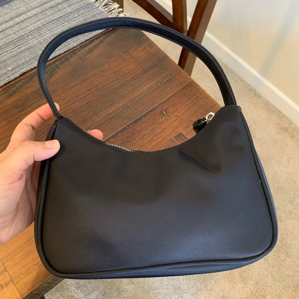 Brandon Blackwood Black Shoulder Bag with Gold Logo